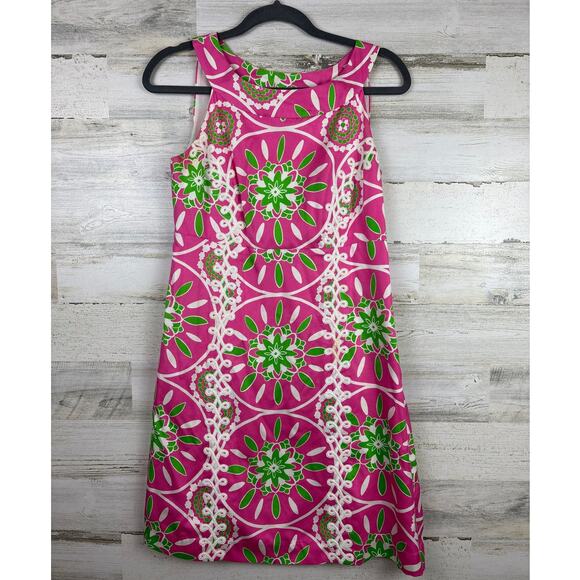 Lilly Pulitzer Dresses & Skirts - Lilly Pulitzer Womens 4 pink boho mini dress lined sleeveless cotton silk shift